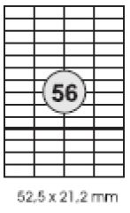 100 B�gen = 5600 Etiketten 52,5 x 21,2 mm, wei�