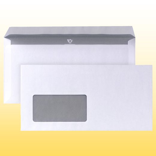 2000 Briefumschläge DIN Lang mit Fenster haftklebend 2000 Briefumschläge DIN Lang mit Fenster haftklebend